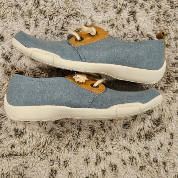Ros Hommerson Calypso SZ 9.5N Casual Blue & Beige Closed Toe Slip On Deck Shoe - Picture 6 of 9